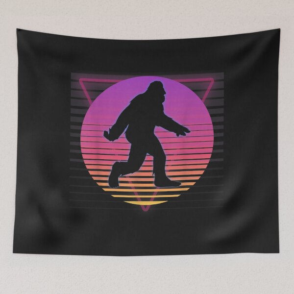 Item preview, Bigfoot Sasquatch Retro Vaporwave 80s 90s Style Sunset designed and sold by coraclr.