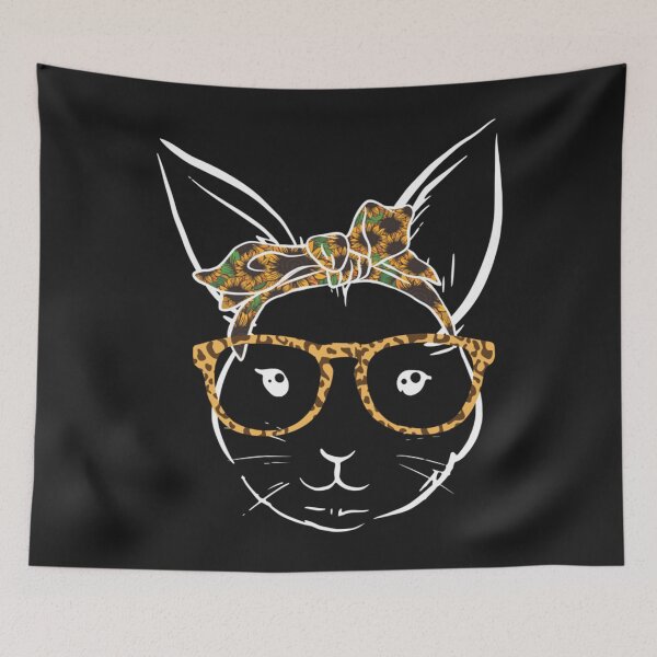 Item preview, Cute Bunny Sunflower Leopard Bandana Gardener Rabbit Lover designed and sold by coraclr.
