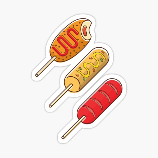 set tokkebi gamja hotdog korean style drawing sticker 15436731