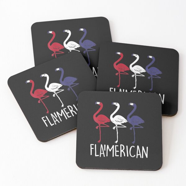 Item preview, Flamerican Flamingo US American Flag 4th July designed and sold by coraclr.
