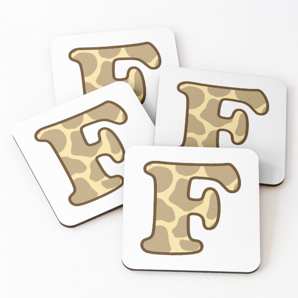 Item preview, Giraffe Print Letter F designed and sold by fashioncancer.