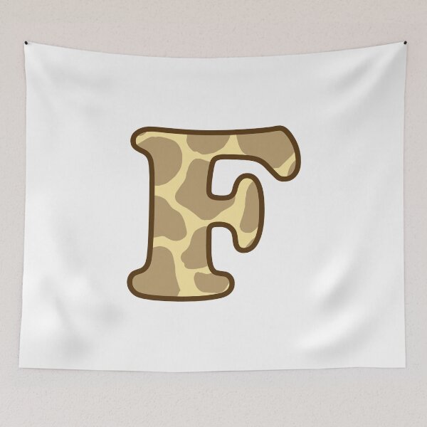 Item preview, Giraffe Print Letter F designed and sold by fashioncancer.