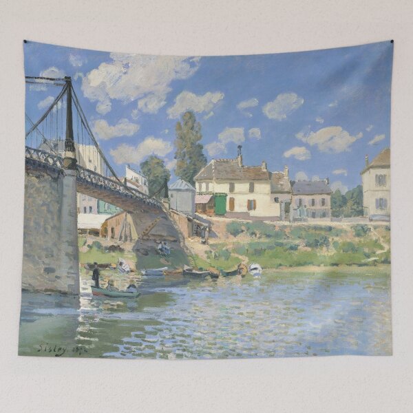 Item preview, Alfred Sisley  Painting - Bridge at Villeneuve la Garenne designed and sold by Coffeesnow.