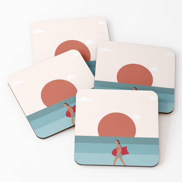 Item preview, Summer at the beach surfboard race minimal art design designed and sold by Rakuten Mallor.