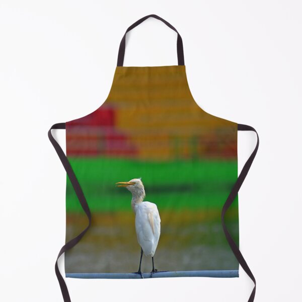 Item preview, Enjoy the moment! A single white crane/egret against colorful background designed and sold by VeenaNair23.