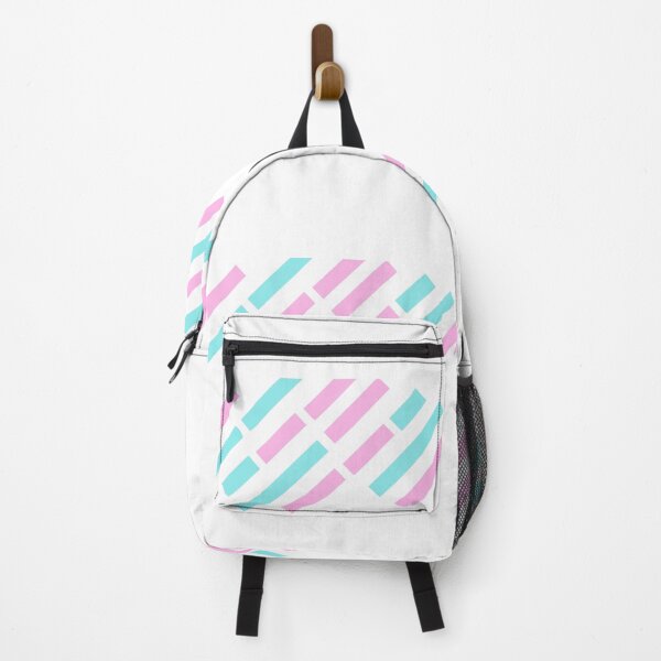 Item preview, Pink and aqua blue stripe ribbon pattern-broken line designed and sold by Mammanation.