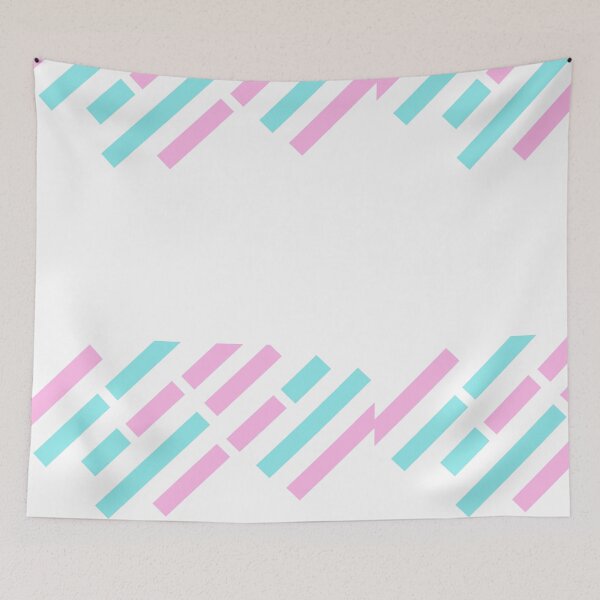 Item preview, Pink and aqua blue stripe ribbon pattern-broken line designed and sold by Mammanation.