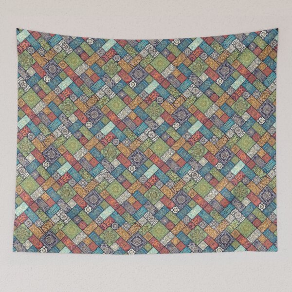 Item preview, Diagonal Floral Tiles Pattern designed and sold by Peekonet.