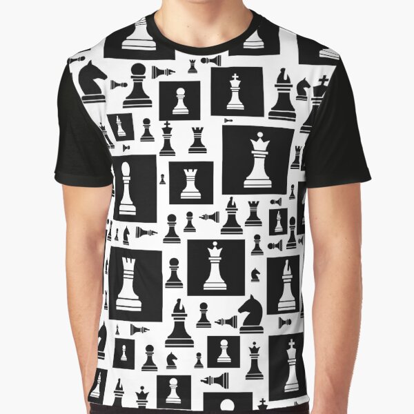 Synes godt om Kurve gennembore Chess Pieces Pattern - Black and white" T-shirt for Sale by k9printart |  Redbubble | chess graphic t-shirts - chess art graphic t-shirts - chess  pieces pattern graphic t-shirts