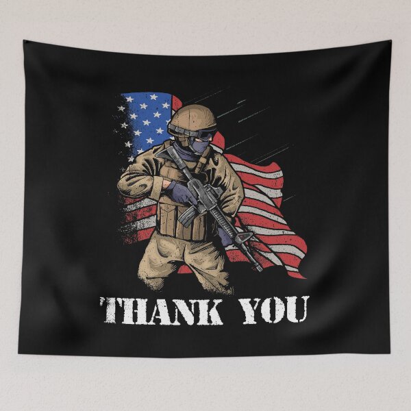 Item preview, Patriotic American Flag Thank You Men Women Girls Boys Kids designed and sold by kristazzsa112.