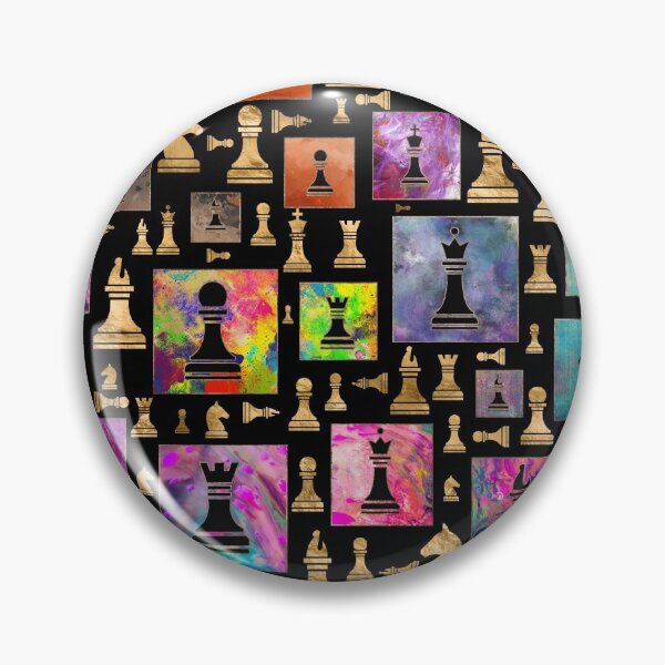 Item preview, Chess Pieces Pattern - Paint and Gold designed and sold by k9printart.
