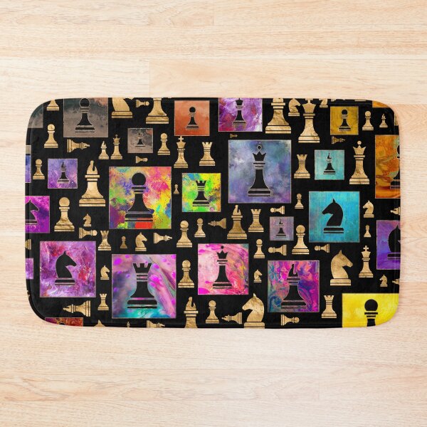 Item preview, Chess Pieces Pattern - Paint and Gold designed and sold by k9printart.