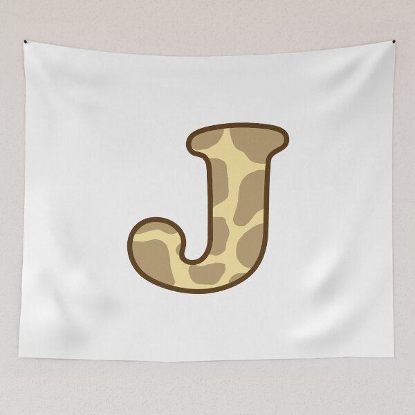 Item preview, Giraffe Print Letter J designed and sold by fashioncancer.