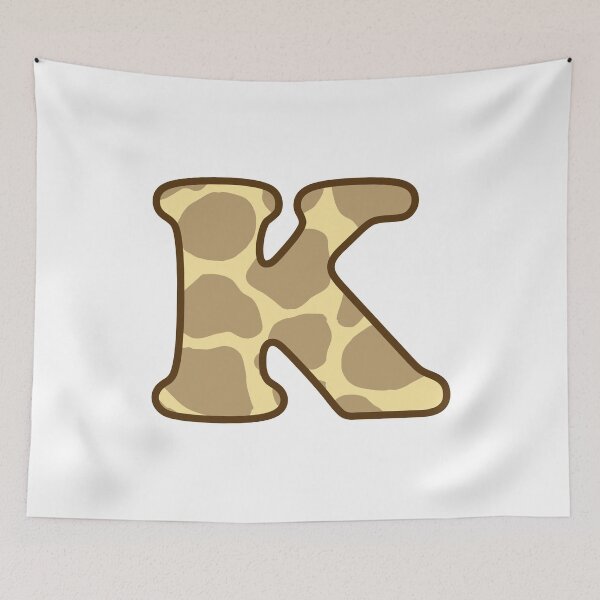 Item preview, Giraffe Print Letter K designed and sold by fashioncancer.