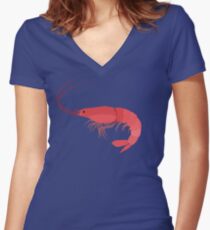 suga's shrimp shirt Women's Fitted V-Neck T-Shirt
