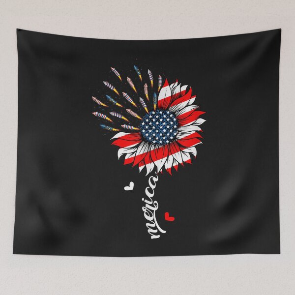 Item preview, Merica Sunflower Firework American Flag 4th of July designed and sold by coraclr.