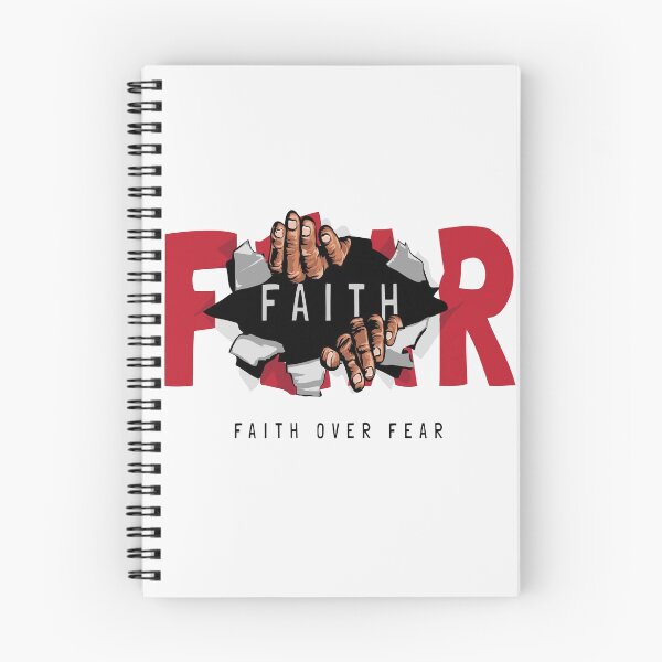 Item preview, Faith Fear Slogan with Hand Ripping Through Fear Paper Illustration designed and sold by Peekonet.