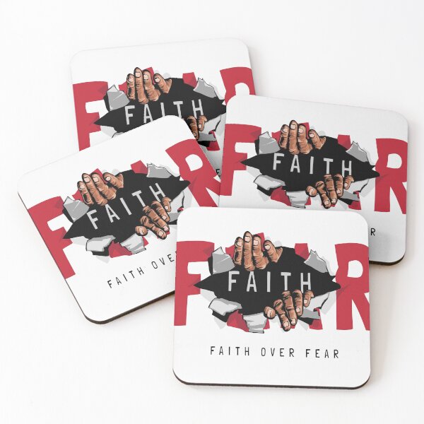 Item preview, Faith Fear Slogan with Hand Ripping Through Fear Paper Illustration designed and sold by Peekonet.