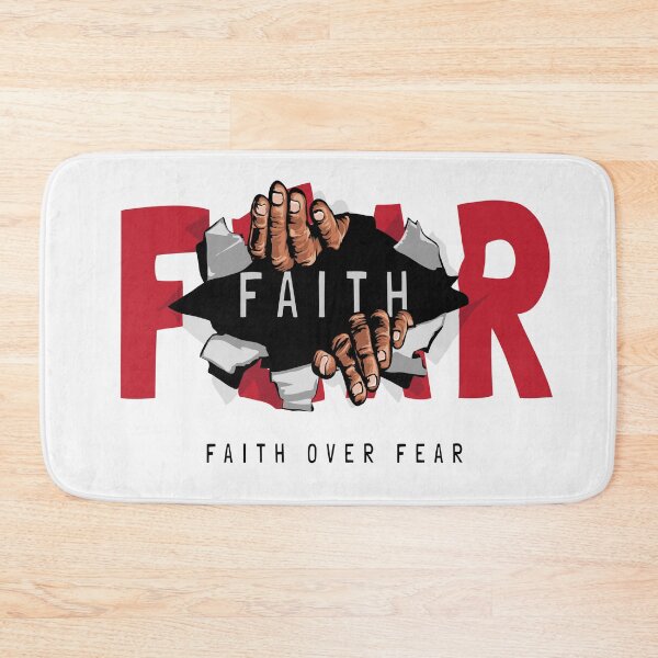Item preview, Faith Fear Slogan with Hand Ripping Through Fear Paper Illustration designed and sold by Peekonet.