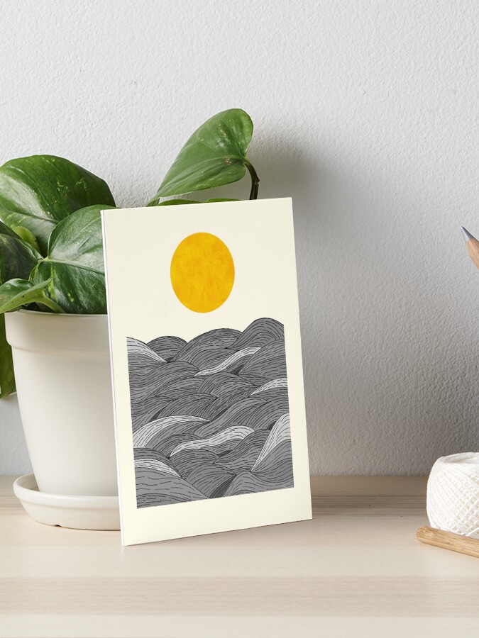Thumbnail 1 of 2, Art Board Print, The Grey Waves designed and sold by steveswade.