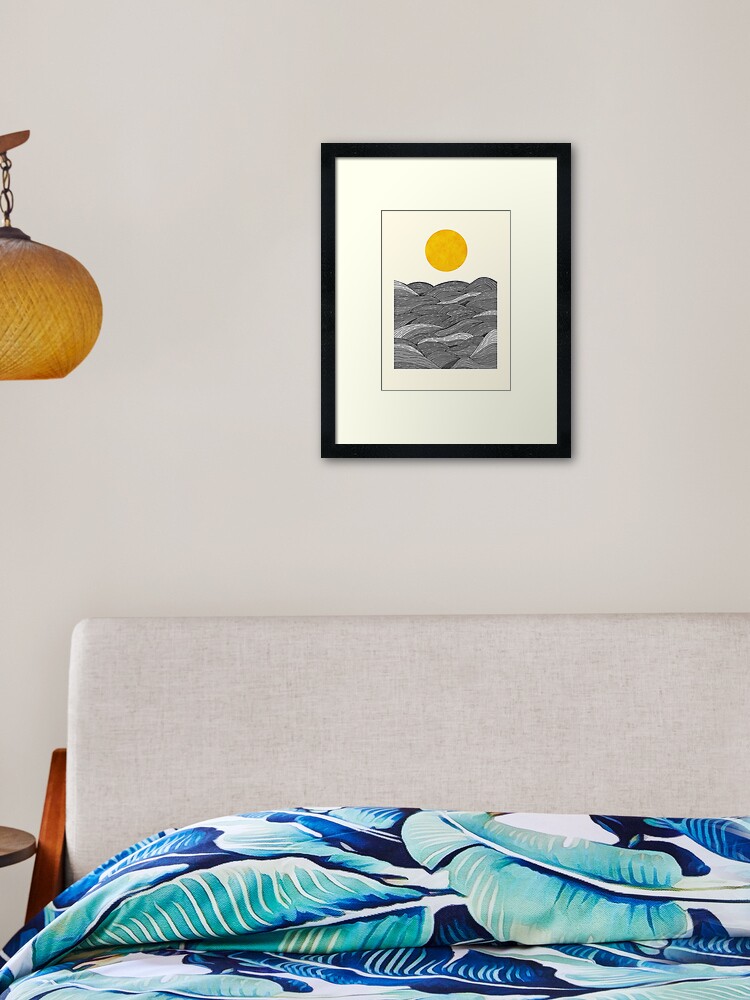 Thumbnail 1 of 7, Framed Art Print, The Grey Waves designed and sold by steveswade.