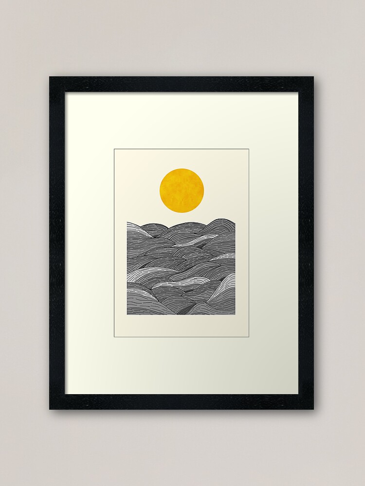 Thumbnail 2 of 7, Framed Art Print, The Grey Waves designed and sold by steveswade.