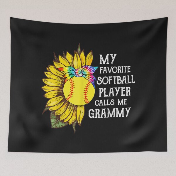 Item preview, My Favorite Softball Player Calls Me Grammy Sunflower designed and sold by coraclr.