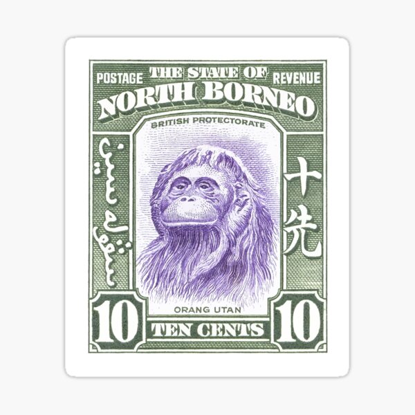 Item preview, 1939 North Borneo Orangutan Stamp designed and sold by retrographics.