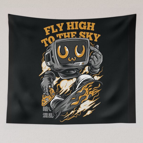 Item preview, Fly High Sky Neon Illustration designed and sold by Peekonet.