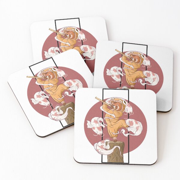 Item preview, Cute Red Panda in Onesie with Koi fish ghosts designed and sold by Shinchiller.