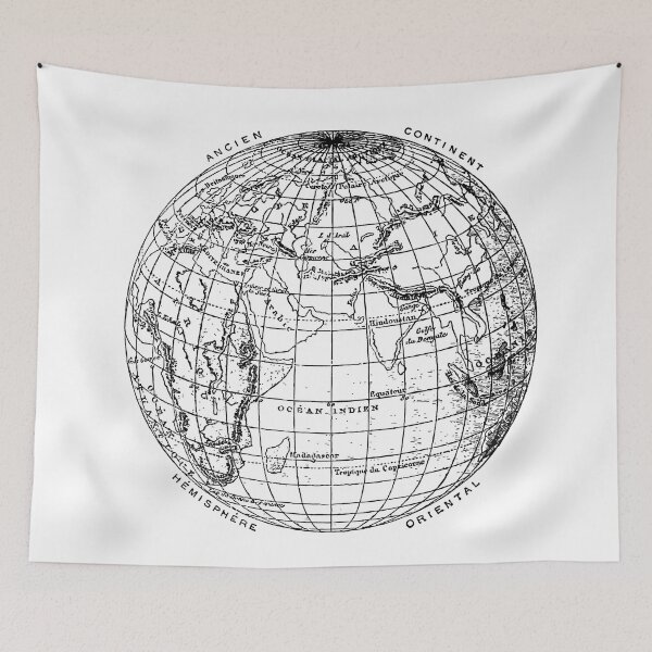 Aperçu de l'œuvre Globe Dessin Vintage créée et vendue par Peekonet.