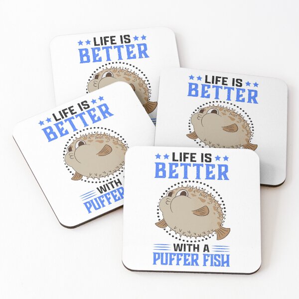 Item preview, Life is better with puffer fish aquarium fish designed and sold by madgrfx.