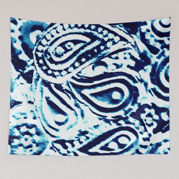 Item preview, paisley, indian cucumbers, sky blue, color trend of the year, print trend of the year designed and sold by Maria Mihailova.