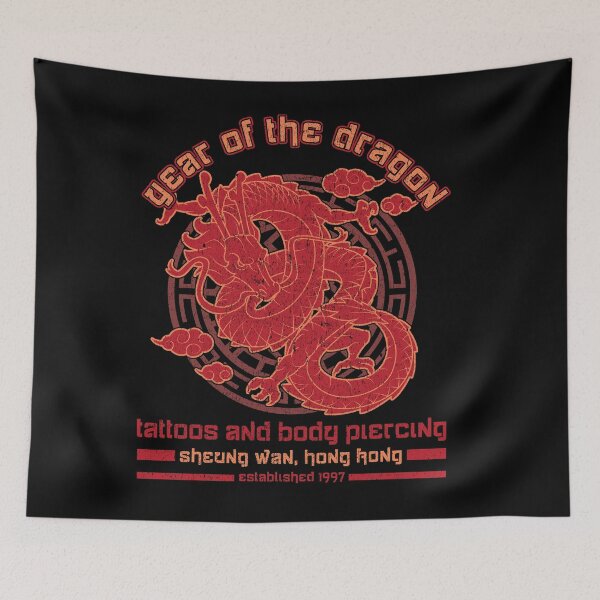 Item preview, Year of the Dragon, Red Dragon Tattoo Studio Design, Chinese Dragon designed and sold by Proverbial Wisdom Design.