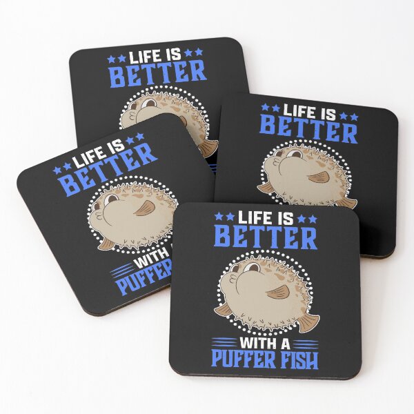 Item preview, Life is better with puffer fish aquarium fish designed and sold by madgrfx.