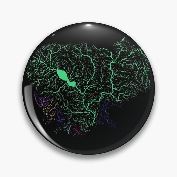 Item preview, Cambodia River Basin Map in Rainbow Colours with Black Background designed and sold by GrasshopperGeo.