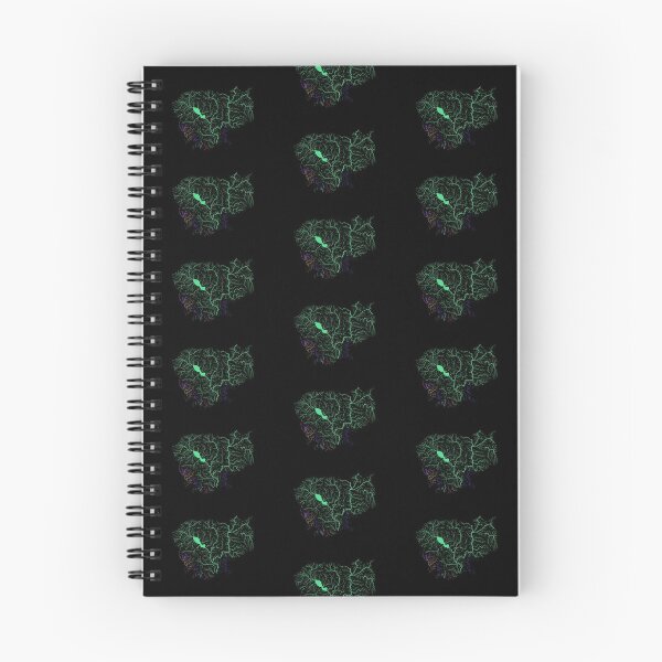 Item preview, Cambodia River Basin Map in Rainbow Colours with Black Background designed and sold by GrasshopperGeo.