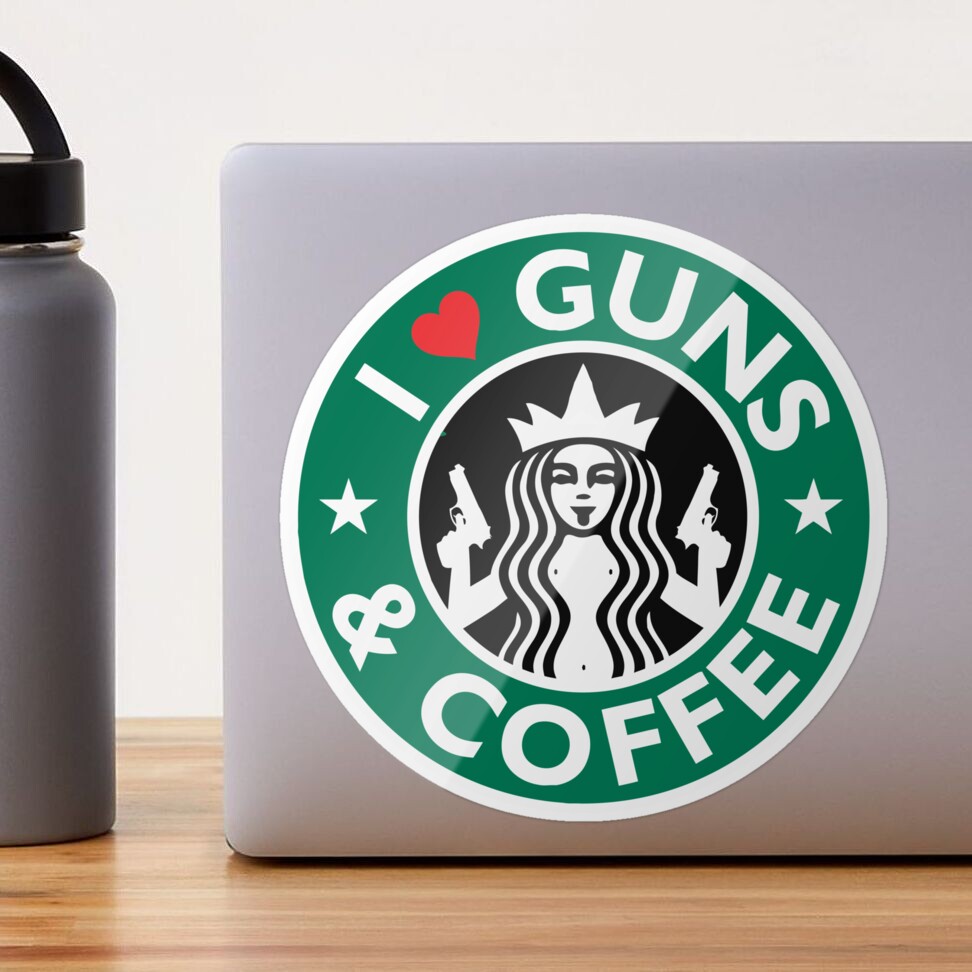 I love guns and coffee starbucks Travel mug