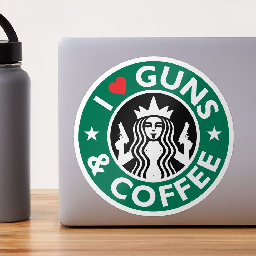 I love guns and coffee starbucks Travel mug