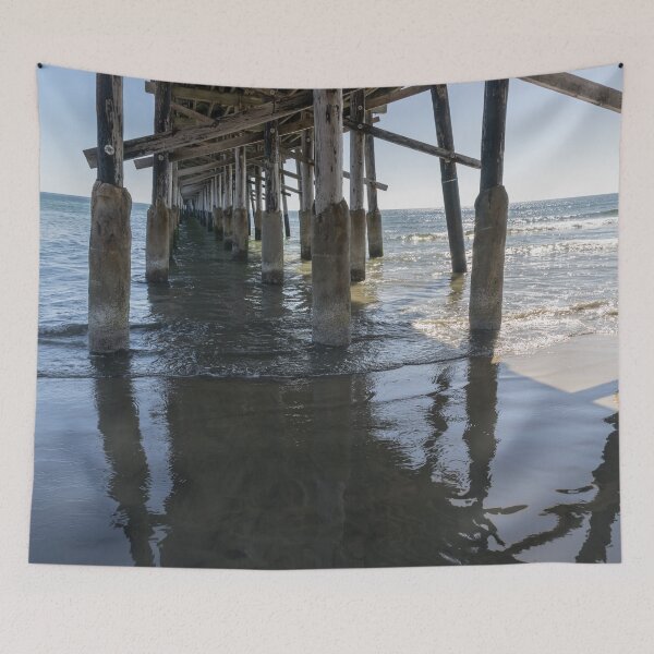 Item preview, Silky Sands - Reflections Under Newport Beach Pier Orange County California designed and sold by Georgia Mizuleva.
