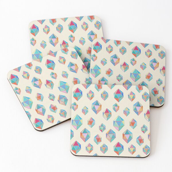 Item preview, Floating Gems - a pattern of painted polygonal shapes designed and sold by micklyn.