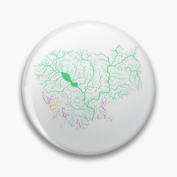 Item preview, Cambodia River Basin Map in Rainbow Colours with White Background designed and sold by GrasshopperGeo.
