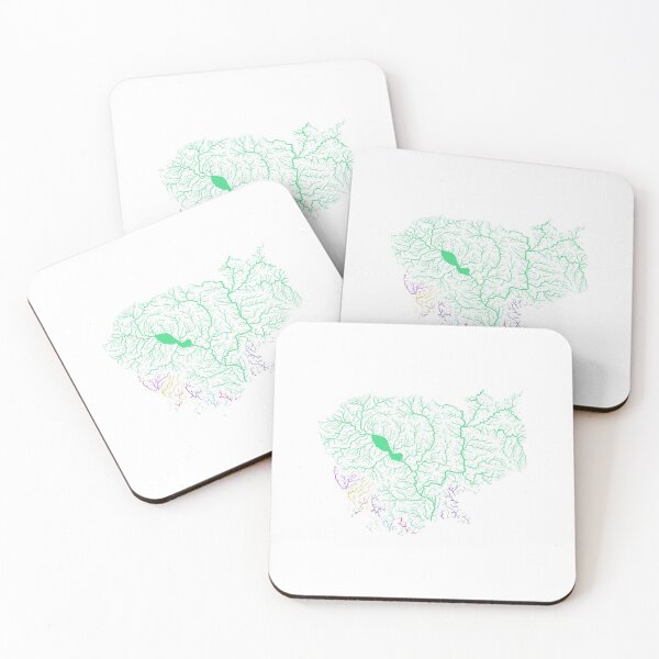 Item preview, Cambodia River Basin Map in Rainbow Colours with White Background designed and sold by GrasshopperGeo.
