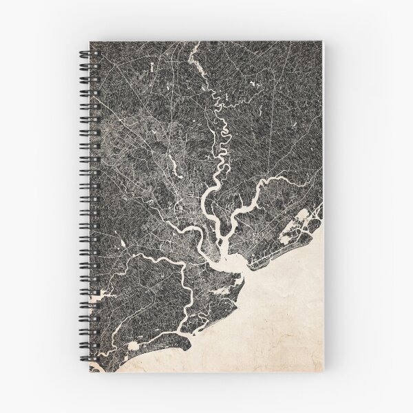 Item preview, Charleston map South Carolina ink lines 2 designed and sold by InkMaps.