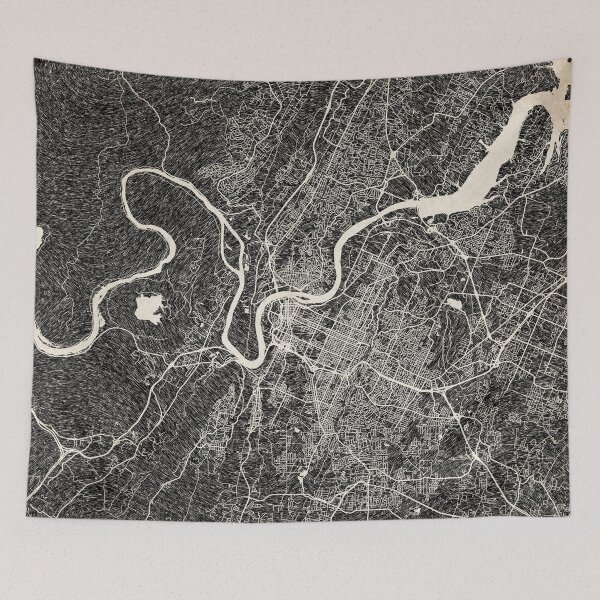 Item preview, Chattanooga map Tennessee Ink lines designed and sold by InkMaps.
