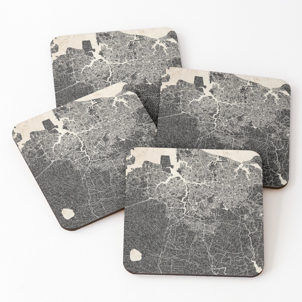 Aperçu de l'œuvre Dessous de verre (lot de 4) créée et vendue par InkMaps.