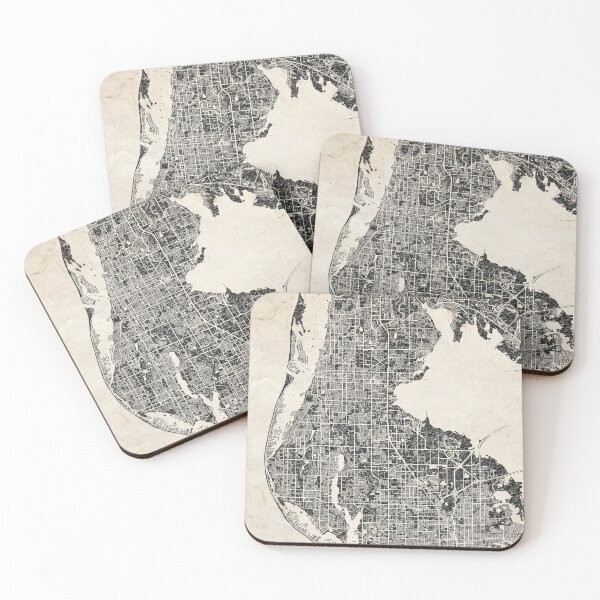 Item preview, Clearwater map Florida Ink lines designed and sold by InkMaps.