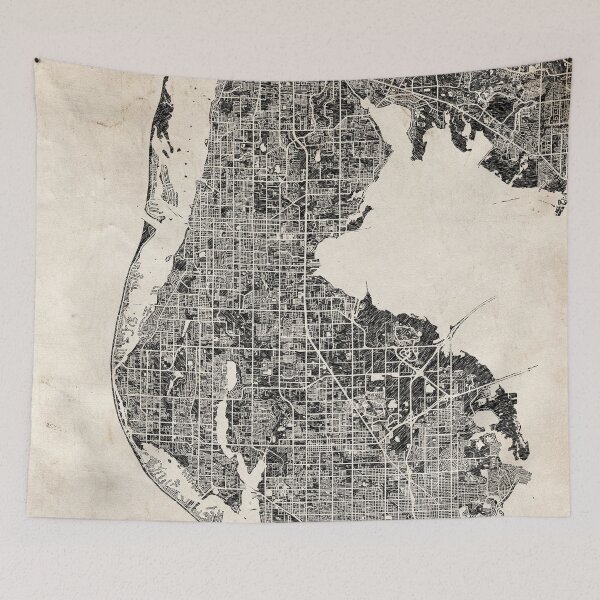 Item preview, Clearwater map Florida Ink lines designed and sold by InkMaps.