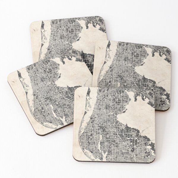 Item preview, Clearwater map Florida Ink lines 2 designed and sold by InkMaps.