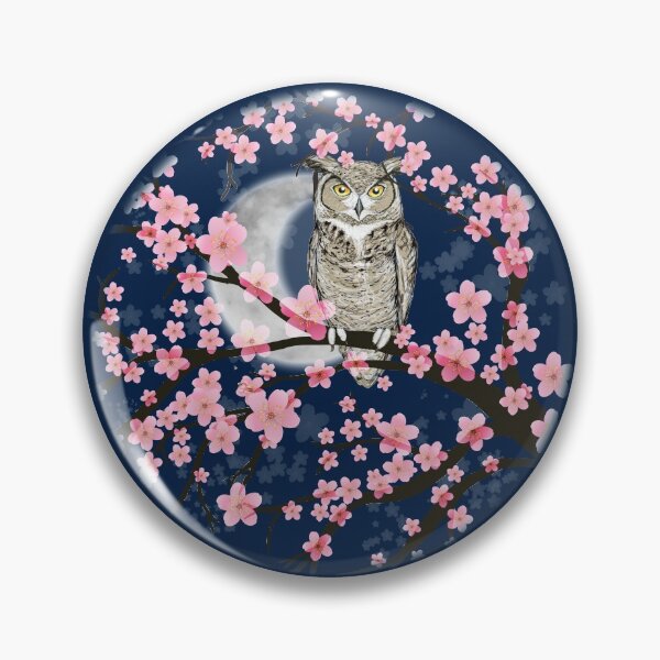 Item preview,  Great horned owl in a blossom tree designed and sold by Bwiselizzy.